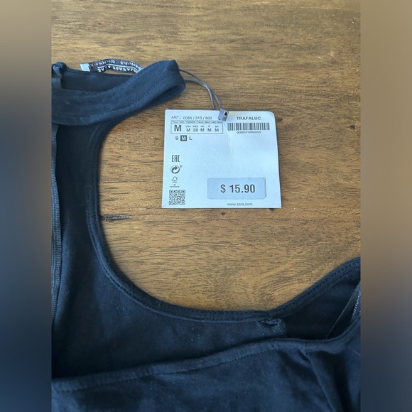 Zara Off-Shoulder Choker Neck Top Size M - Picture 3 of 5